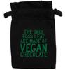 Flox Creative White Organic Large Drawstring Pouch Set of 6 Only Eggs I Eat Vegan Chocolate view 2