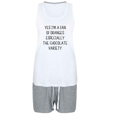 Flox Creative Grey Pyjama Set Medium Fan of Oranges Especially Chocolate Variety