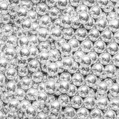 10mm Edible Chocolate Balls Cake or Cupcake Decoration Sprinkles (Silver, 100g)