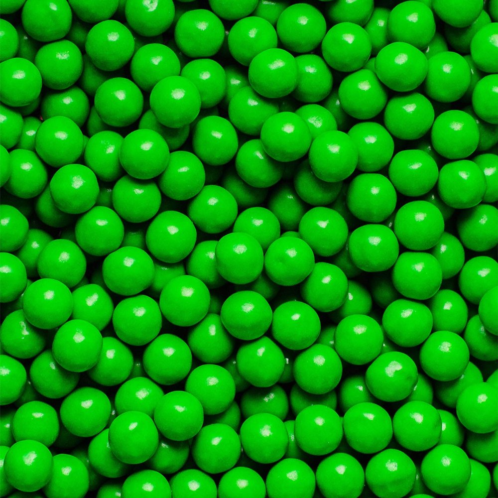 10mm Edible Chocolate Balls Cake or Cupcake Decoration Sprinkles (Green, 100g)
