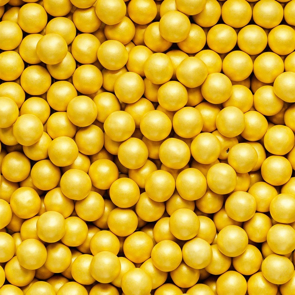 10mm Edible Chocolate Balls Cake or Cupcake Decoration Sprinkles (Gold, 30g)