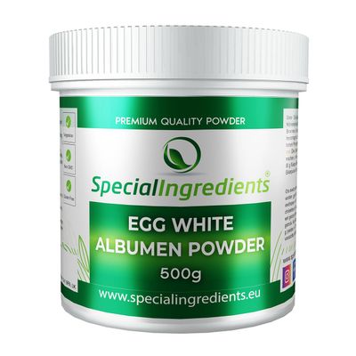 Special Ingredients Egg White Albumen Powder 500g Premium Quality Free Range Suitable for Vegetarians, Non-GMO, Gluten Free  Recyclable Plastic Container