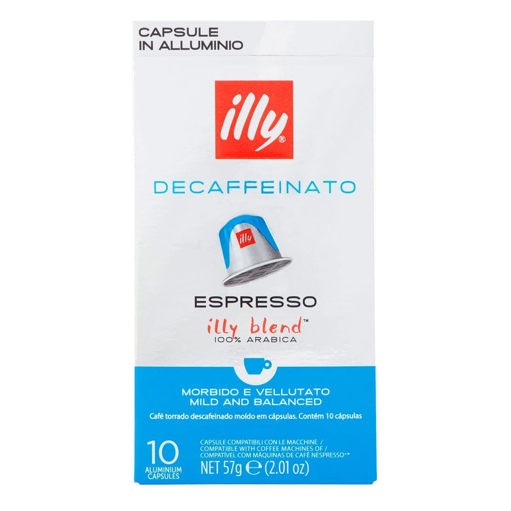 illy Coffee Nespresso Compatible Capsules, Decaf, Aluminium Coffee Capsules, Pack of 10