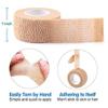 12 Pieces Adhesive Bandage Wrap Stretch Self-Adherent Tape for Sports, Wrist, Ankle, 5 Yards Each (1 Inch, Skin Color) view 3