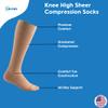 Actifi Women's Sheer 8-15 mmHg Compression Stockings, Knee High, Closed Toe, Mild Support view 4