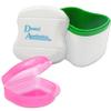 Dental Bath and Retainer Case ~ Storage Case and Container for Soaking Ortho Retainers, Sports Dental Appliances, Dentures & More (Green Bath, Glitter Pink Case) view 1
