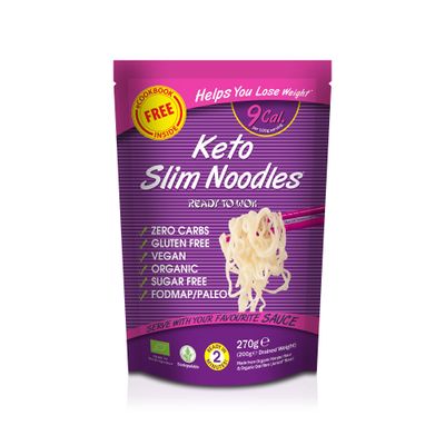 Eat Water Keto Slim Shirataki Noodles (Pack of 5 x 270g) Organic Konjac Flour & Oats Noodles, Zero Carb, Low Calorie, Gluten, Fat & Sugar Free, Vegan High Fibre Ready to Eat, Paleo Diet Friendly
