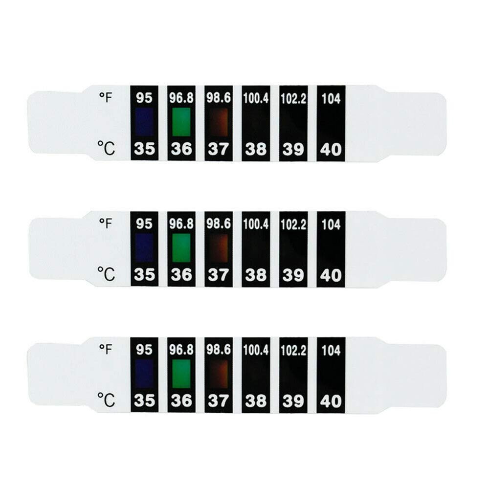 10 PCS Forehead Thermometer Temperature Strips Monitoring Safe Non-Toxic Forehead Head Thermometer Fever for Baby Child Kid Adult Body Check Test Temperature 95-104