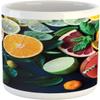 Cocktail Mug,Freshness of Summer Citrus Juice Orange Grapefruit Vitamin C Mint Leaves,Ceramic Coffee Mug Cup for Water Tea Drinks,11 oz,Dark Blue Multicolor