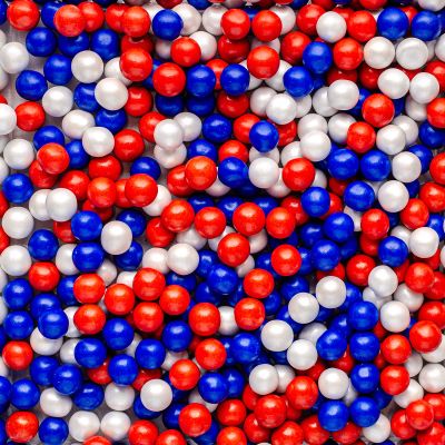 10mm Edible Chocolate Balls Cake or Cupcake Decoration Sprinkles (Red, White & Blue, 30g)