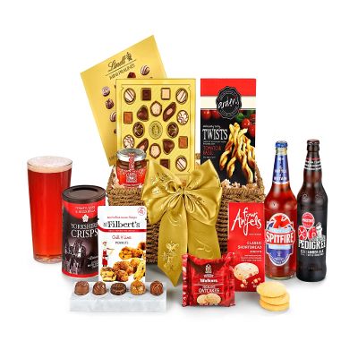 Premium Real Ale Gift Set - Cotswold Hamper with Amber and Spitfire Draughts, Shortbread, Oatcakes & Peanuts - Real Ale Gifts for Him, from Regency Hampers