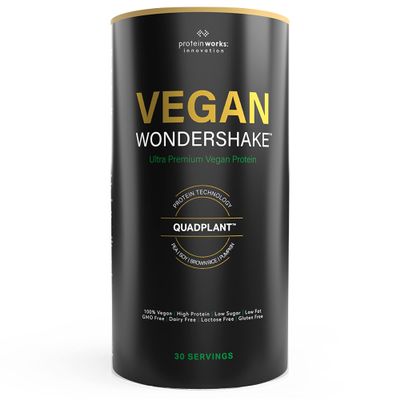 Protein Works - Vegan Wondershake, Multi-Award-Winning Vegan Protein Shake, QuadPlant Protein Blend, Ultra Smooth & Creamy, Low Calorie, Under 1g Fat & Sugar, 30 Servings, Cookies & Cream, 750g
