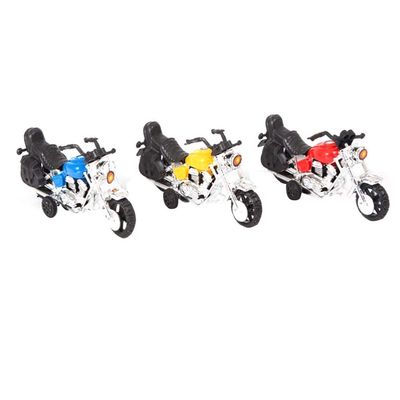 PRETYZOOM 3pcs Creative Motorbike Cake Ornaments Mini Motorcycle Decor for Birthday Parties Father Day Celebrations and Home Decoration Vibrant Red Yellow Models