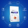 ALLNUTRITION Mass Acceleration Gainer Food Supplement - Carbohydrate and Animal Protein Powder for Bodybuilding & Performance Boost - Gluten Free - 3000g - Caramel view 3