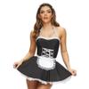 Ann Summers Maid to Pleasure French Maid Outfit  PU Dress with Apron & Headband for Role Play, Hen Dos or Halloween  Flirty Fancy Dress Costume with Sweetheart Neckline, Lace-Up Front & Ruffle Skirt view 1