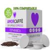 Amorcaffe 100 Compostable Compatible Coffee Capsules Pods for Lavazza A Modo Mio - Top Arabica taste - Plastic free