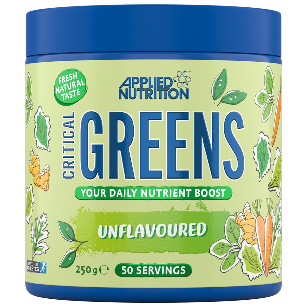 Applied Nutrition Critical Greens Powder and Superfood Blend for Gut Health Energy and Immune Support Vegan Daily Greens Juice Powder (250g - 50 Servings)