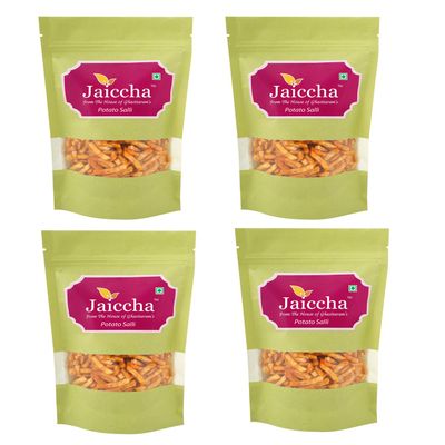 Jaiccha Ghasitaram Potatao Salli (Aloo Lachha) 400 GMS in Green Paper Pouch