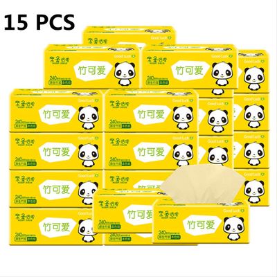 asdf 15-Pack Toilet Paper Pump, Bamboo Pulp Natural Color Paper Napkins, 4-layer Toilet Paper, Disposable Toilet Paper For Household Use, Baby And Pregnant Woman Friendly