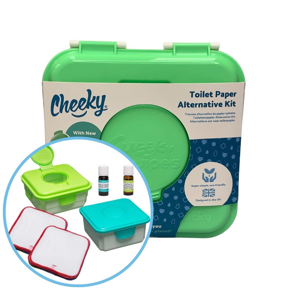 Toilet Paper Alternative Family Cloth Wipes Kit - Washable, reusable, & eco friendly (White Cotton Flannel Wipes)