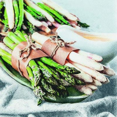 20 Asparagus Napkins as Table Decoration for Meals with Asparagus 33 x 33 cm