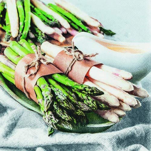 20 Asparagus Napkins as Table Decoration for Meals with Asparagus 33 x 33 cm