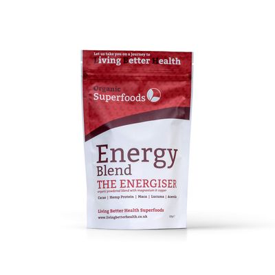 Living Better Health Energy Powder Blend - the Energiser | Energy Powder Superfoods Offering a Coffee Alternative | Natural Organic Formula with no Sweeteners or Fillers | 125grams