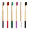 6 Pcs Biodegradable Bamboo Toothbrush, Natural Eco-Friendly BPA-Free Toothbrushes, Best Travel Wood Toothbrush Set for Sensitive Gums Multicolour-c view 1