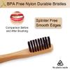 6 Pcs Biodegradable Bamboo Toothbrush, Natural Eco-Friendly BPA-Free Toothbrushes, Best Travel Wood Toothbrush Set for Sensitive Gums Multicolour-c view 2