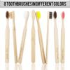 8 Pcs Bamboo Toothbrush, BPA-Free Soft Toothbrushes, Natural Eco-Friendly Biodegradable Best Travel Wood Toothbrush Set, for Sensitive Gums Multicolour-b view 4