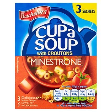 Batchelors Cup a Soup with Croutons Minestrone 3 Sachets 68 g (Pack of 3)
