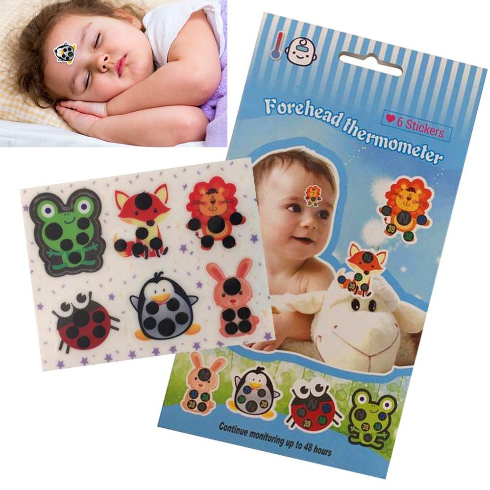 Bestice Baby-Kids Forehead Thermometer Stickers (6pcs), Non-Allergy Material, Suitable for New Borns