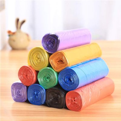 Sytaun 100Pcs 5 Rolls Point Break-Style Thicken Household Garbage Waste Trash Bags Waste Garbage Bag Disposable Purple