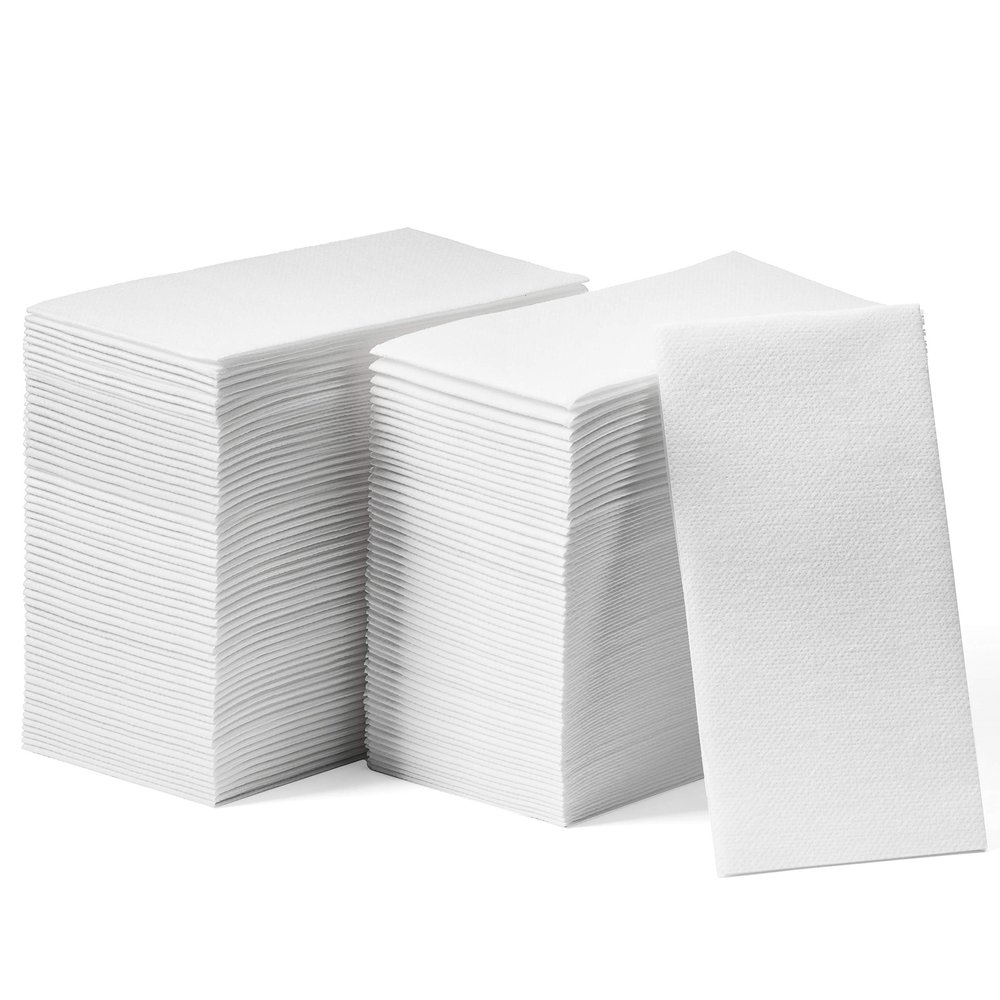 1000-Pack Disposable Guest Towel Paper Napkin - Disposable Cloth-Like Guest Towels - Made in USA, Soft and Absorbent Tissue Paper for Kitchen, Bathroom, Party, Wedding, Or Event