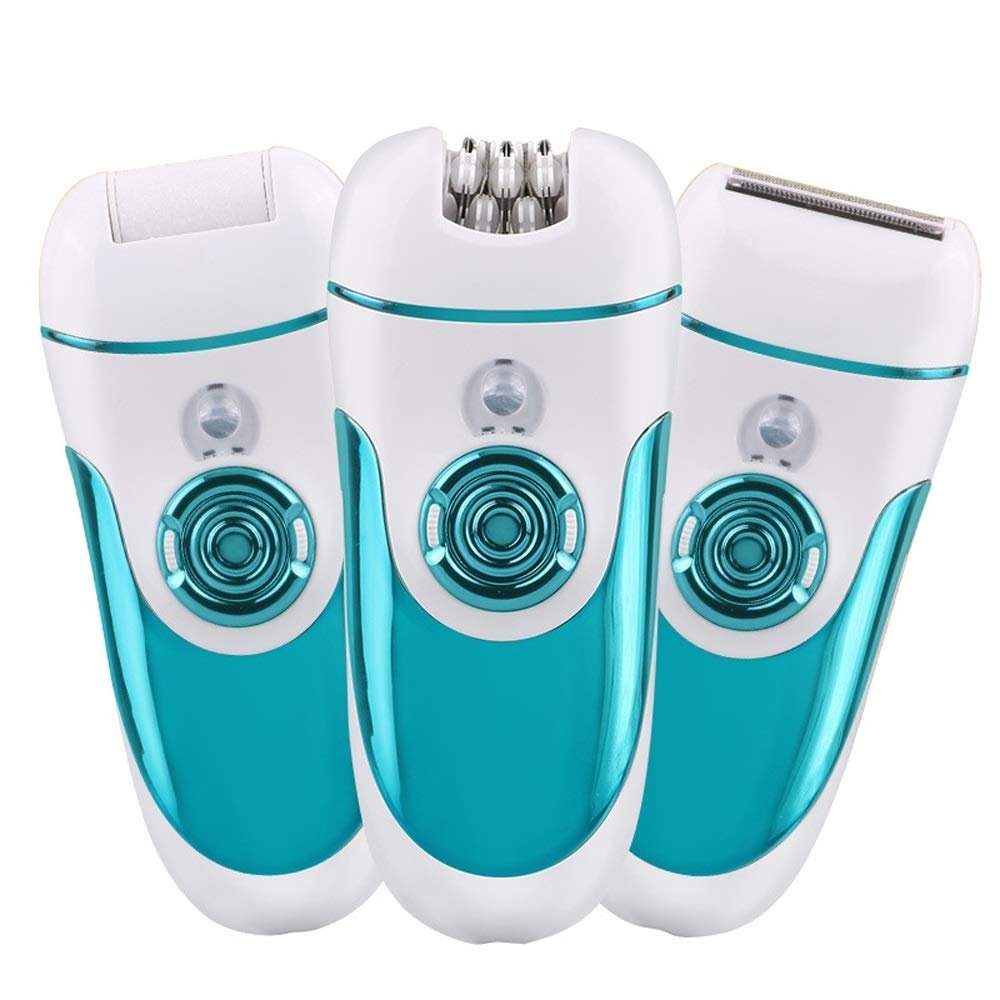 C-JT mini, Woman Shaver,Three-in-one Shaver With Lamp,not To Hurt The Skin,Lady Shaver,foot Grinder,Replaceable Cutter Head,for Women,home (Color : Blue)