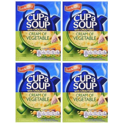 Bachelors Instant Cup A Soup Cream of Vegetable Flavour 4 Boxes