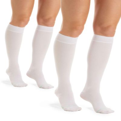 Relaxsan Antiembolism M2350A (2 Pairs - White, S) Anti-embolism knee high socks with inspection hole - K1-18-23 mmHg