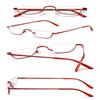 VEVESMUNDO Half Moon Reading Glasses Metal Spring Hinges Metal Semi Half Lens Frame Readers for Men Women view 3