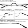 VEVESMUNDO Half Moon Reading Glasses Metal Spring Hinges Metal Semi Half Lens Frame Readers for Men Women view 4