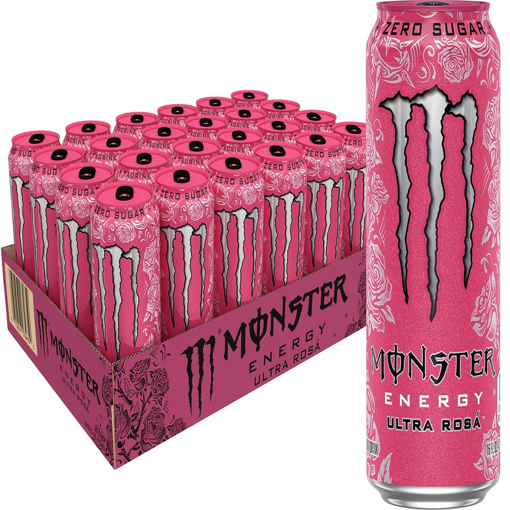 Monster Energy Ultra Ros sugar-free energy drink, 473 ml (pack of 24).