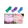 1PCS Dishwashing Gloves Food Grade magic rubber silicone dish washing gloves Kitchen Scrubber Dishes cleaning Wash gloves,Blue left view 3