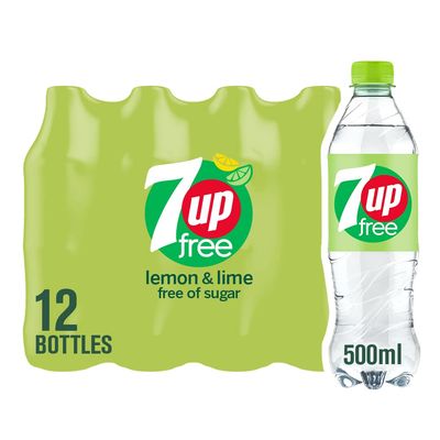 7UP Free - Lemon & Lime Flavoured Fizzy Drink - Sugar-Free - 12 x 500 ml