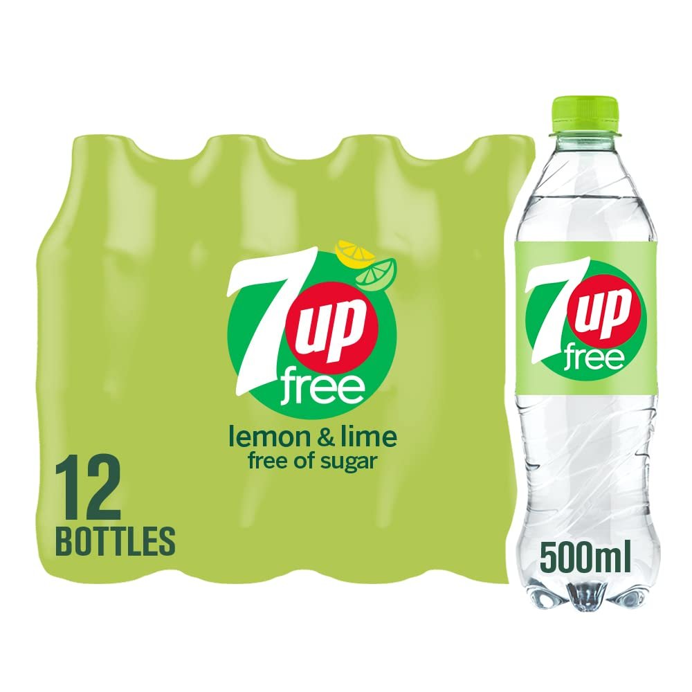 7UP Free - Lemon & Lime Flavoured Fizzy Drink - Sugar-Free - 12 x 500 ml