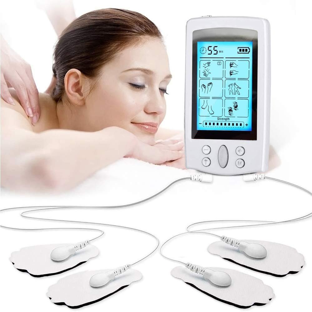 16 Modes EMS Tens Machine Muscle Stimulator Rechargeable Digital Therapy Full Body Acupuncture Massage Pain Rehabilitation Back Shoulder Leg Muscle Pain Relief-03#