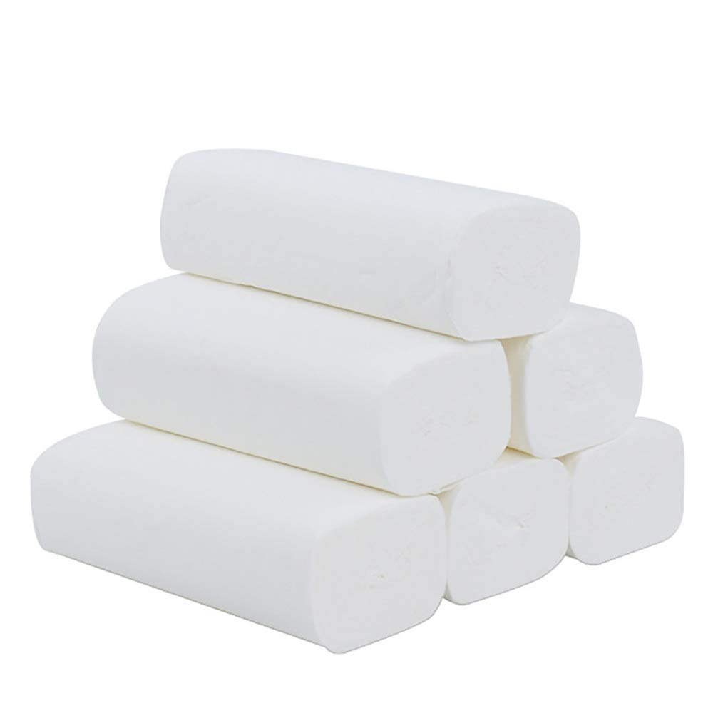 aoory Pack of 6 Rolls Toilet Roll Tissue Roll Paper Hand Towels Rolls for Washroom for Toilet for Bedroom for Home for Makeup