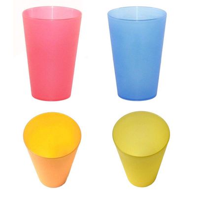P-D-W 4 x Toothbrush Cups 400 ml Teeth Cleaning Braces Teeth Cleaning  Red  Blue  Orange  Yellow  Hygiene Item