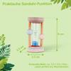 Hess Holzspielzeug 14593 - Wooden Toothbrush Clock for Children, Handmade, Natural Pink/Blue, Approx. 3.5 x 3.5 x 8 cm, Hourglass with Coloured Sand for Daily Use when Brushing Teeth view 3