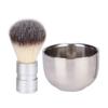 Beaupretty 2pcs Beard Cleaning Brush for Men Nylon Beard Brush and Metal Mixing Bowl at Home view 2