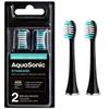 AquaSonic Genuine Standard Replacement Brush Heads | for Normal & Sensitive Teeth | Compatible with Many AquaSonic Toothbrush Handles (2 Pack Black) view 1
