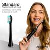 AquaSonic Genuine Standard Replacement Brush Heads | for Normal & Sensitive Teeth | Compatible with Many AquaSonic Toothbrush Handles (2 Pack Black) view 2